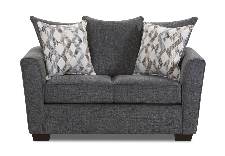 Lane Surge Anchor Sleeper Sofa and Loveseat with Astrid Ash Pillows