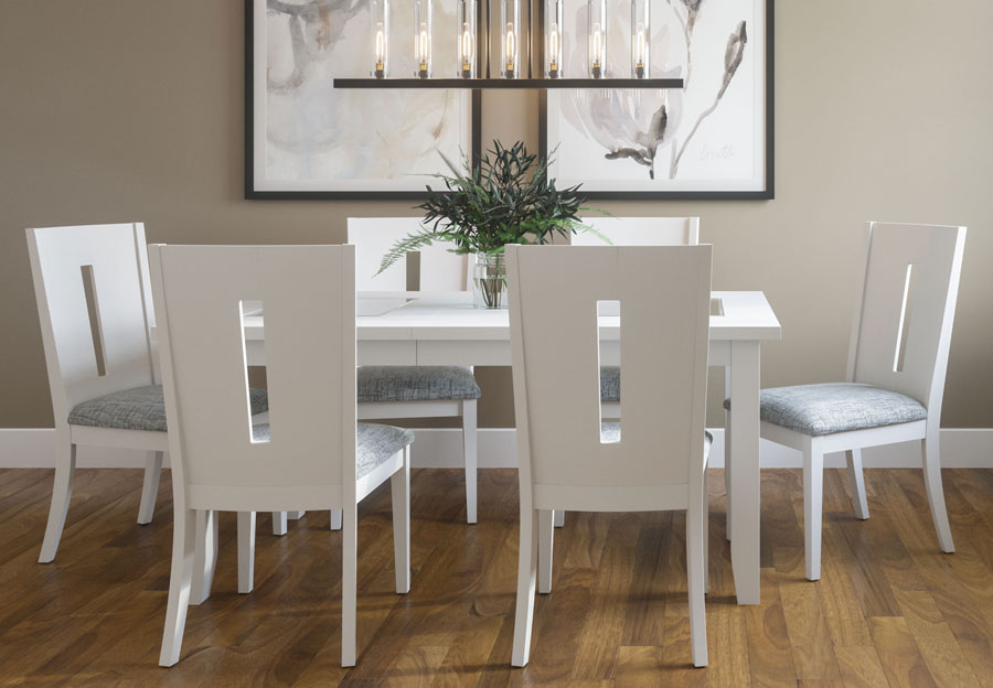 Jofran Urban Icon Rectangle Dining Table with Four Slatback Chairs