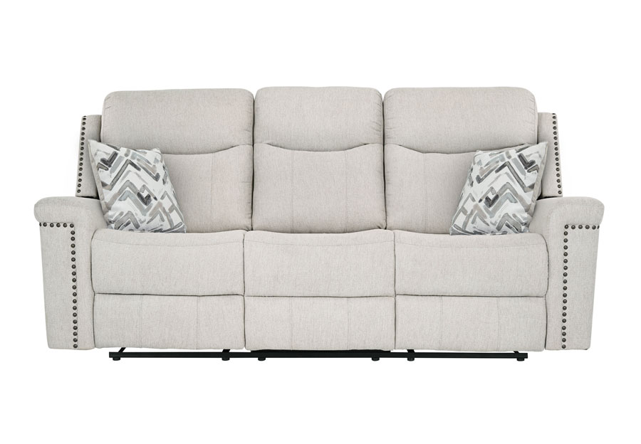 Lane Ingram Cream Dual Power Reclining Sofa with Toss Pillows