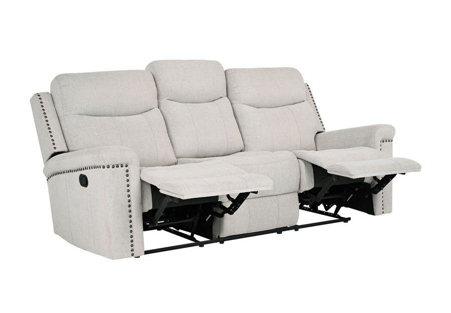 Lane Ingram Cream Dual Power Reclining Sofa with Toss Pillows