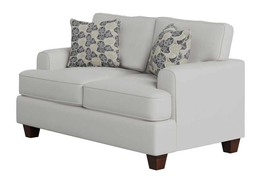Fusion Max Pearl Loveseat with Seashore Sand Accent Pillows