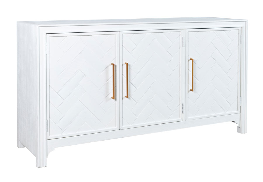 Jofran Gramercy Blanc Three-Door Accent Cabinet