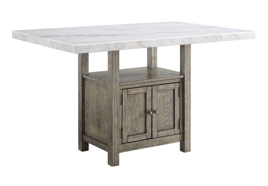 Steve Silver Grayson White Marble Counter Table