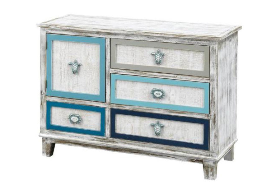 Coast to Coast Tide Pool One-Door Four-Drawer Cabinet