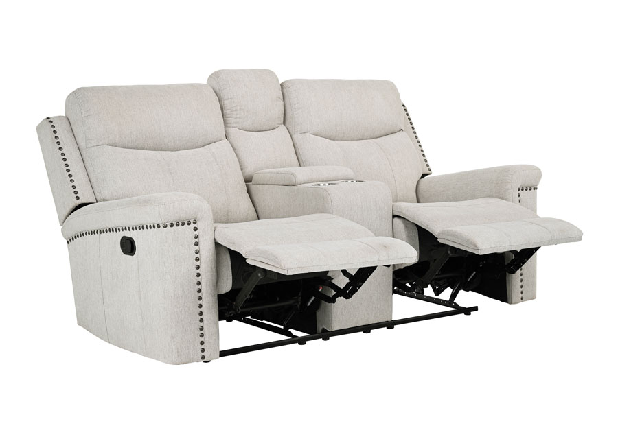 Lane Ingram Cream Dual Power Reclining Sofa and Console Loveseat with Toss Pillows