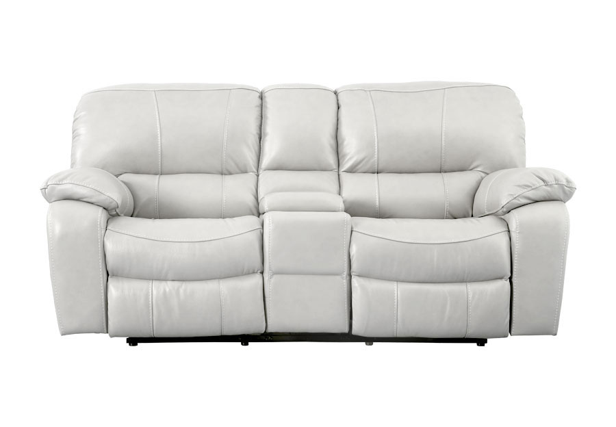 Cheers Sanibel Stone Leather Match Dual Power Reclining Sofa and Reclining Console Loveseat