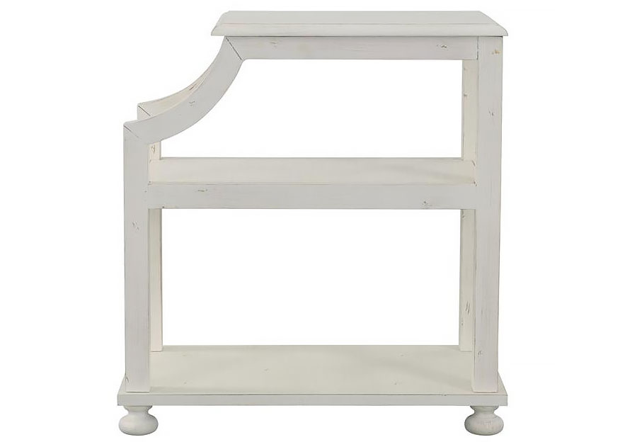 Coast to Coast Distressed White Chairside Accent Table