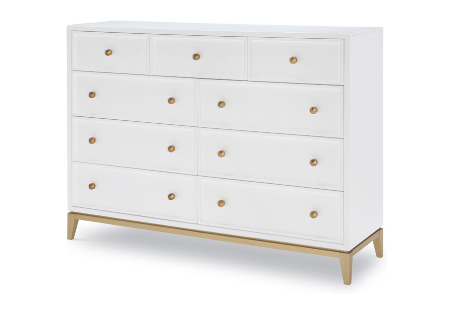 Legacy Rachael Ray Chelsea White Nine-Drawer Dresser with Jewelry Tray