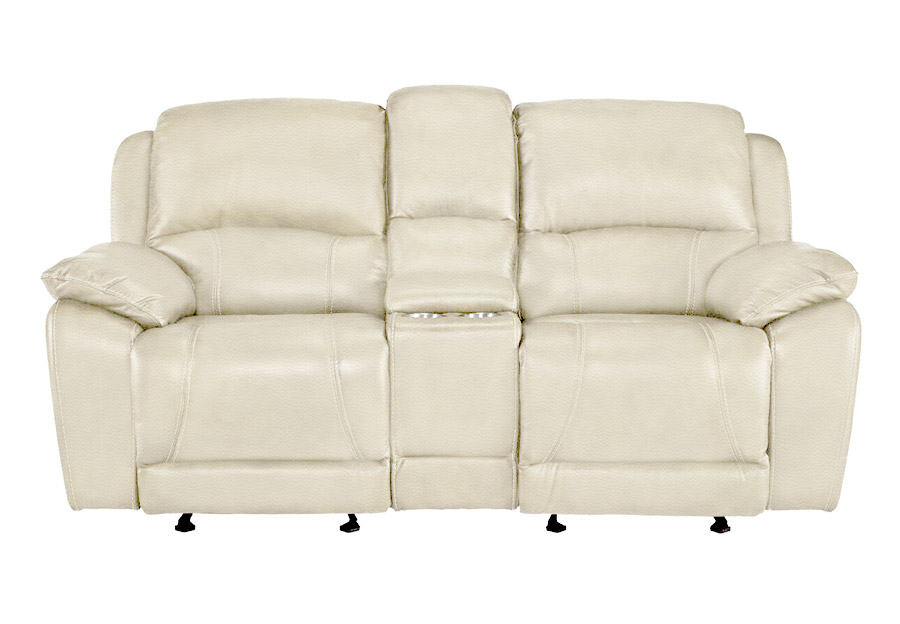 Cheers Princeton Bone Leather Match Manual Reclining Console Loveseat