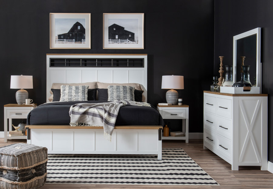 Furniture Warehouse Offers A Large, King Size Bedroom Set With Mirror Headboard Ikea