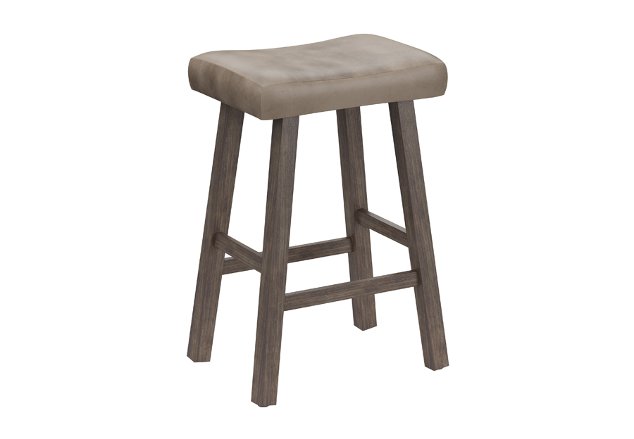 Hillsdale Saddle Wood Backless Counter Stool (26-Inch Seat Height)
