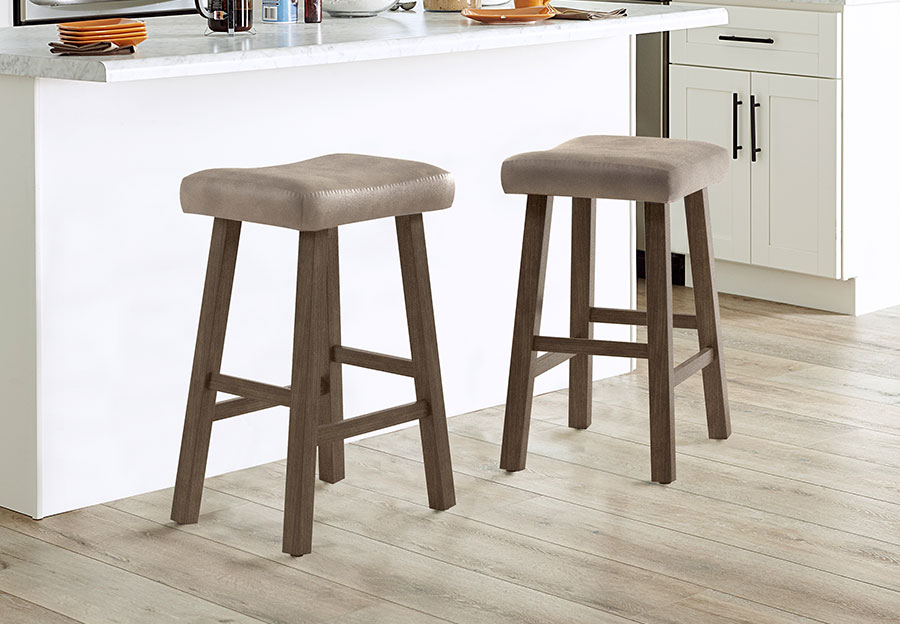 Hillsdale Saddle Wood Backless Counter Stool (26-Inch Seat Height)