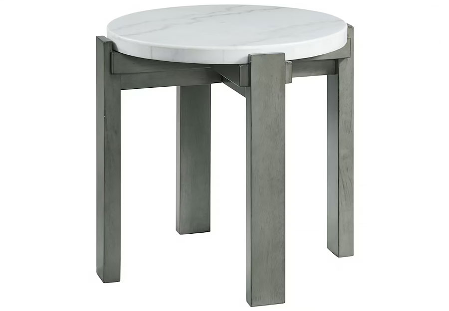 Elements Rosamel Round Marble Top End Table