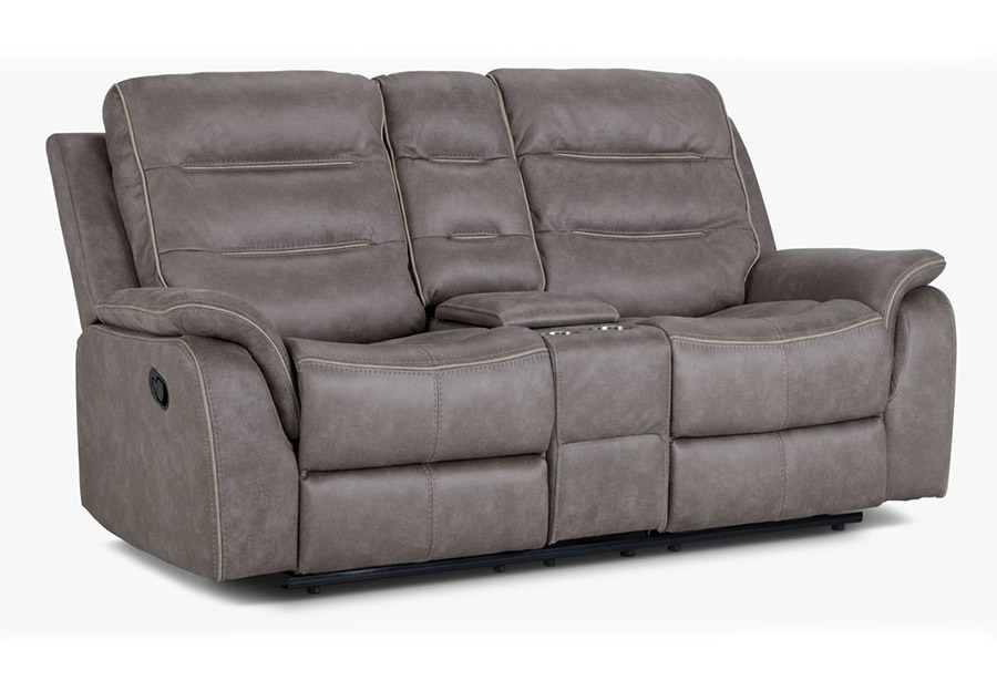 Lifestlyes Jayden Gray Dual Power Reclining Console Loveseat