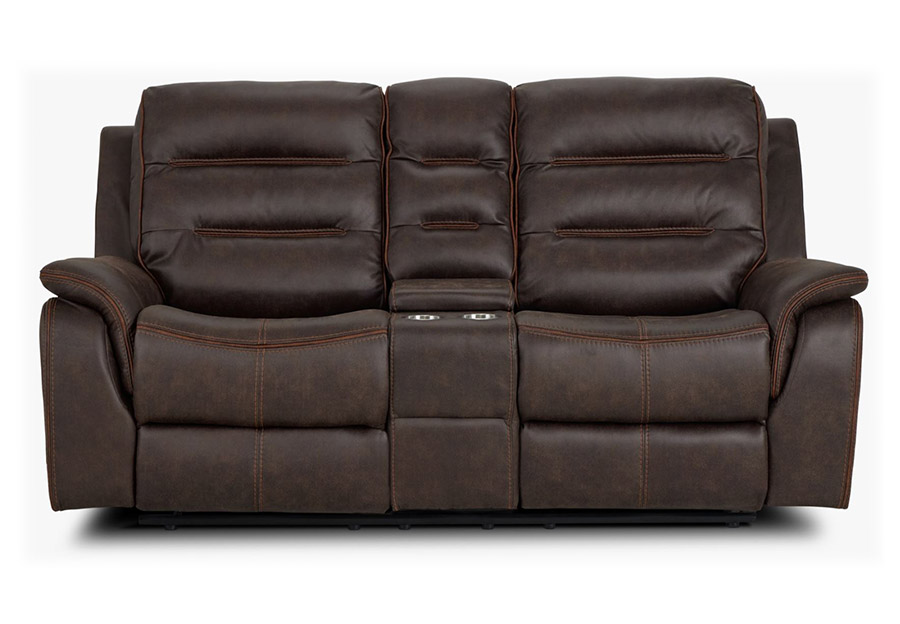 Lifestlyes Jayden Walnut Dual Power Reclining Sofa and Dual Power Console Loveseat