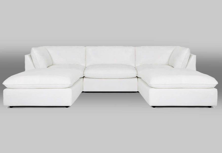Franklin Allura Dream Pearl Sectional With Two Corners, One Armless and Two Ottoman