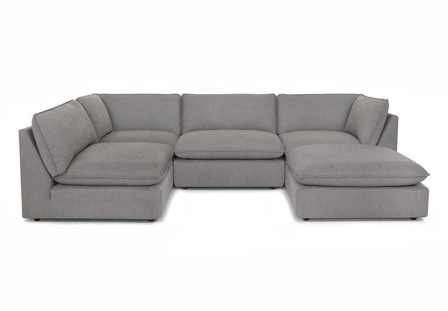 Franklin Allura Dream Slate Sectional With Two Corners, Two Armless and One Ottoman