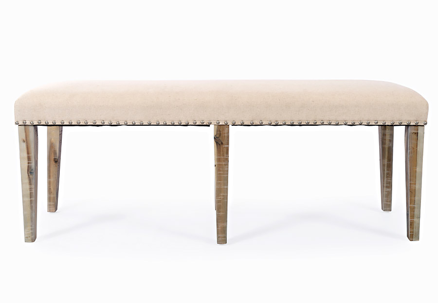 Jofran Fairview Ash Upholstered Dining Bench