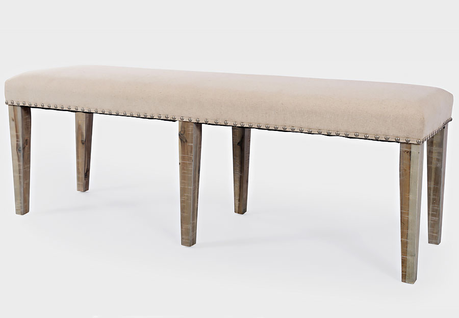 Jofran Fairview Ash Upholstered Dining Bench