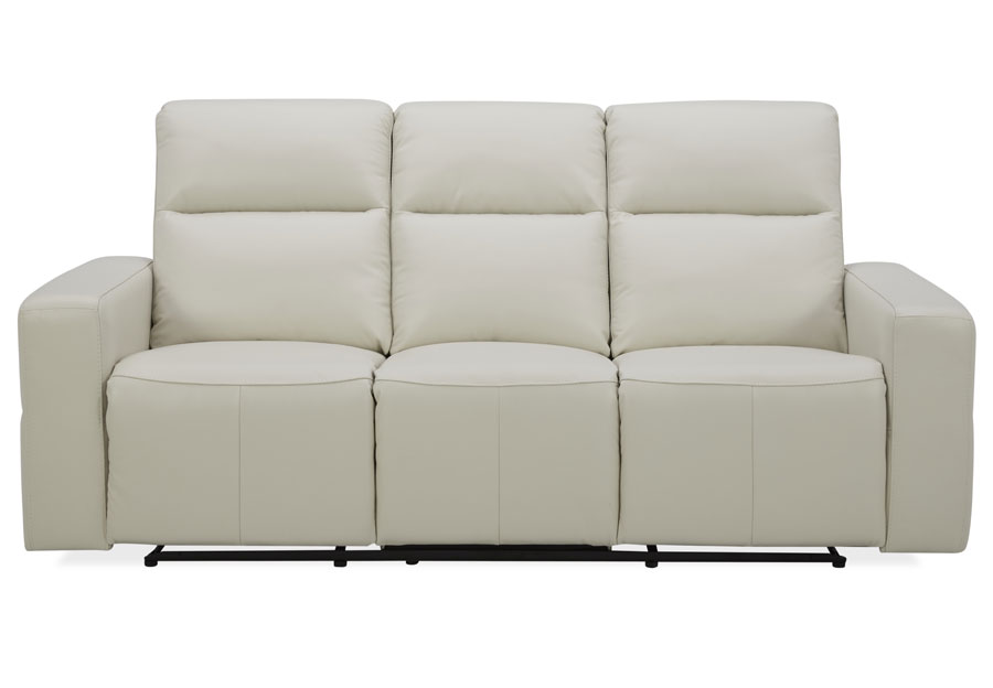 Kuka Relax Ave Ivory Leather Match Dual Power Reclining Sofa