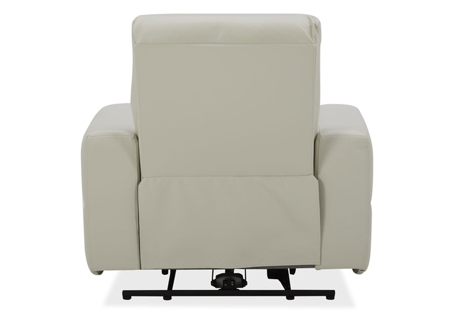 Kuka Relax Ave Ivory Leather Match Dual Power Recliner