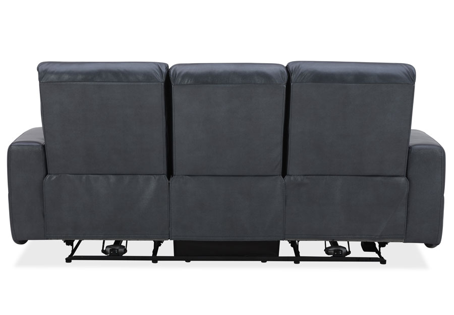 Kuka Relax Ave Navy Leather Match Dual Power Reclining Sofa