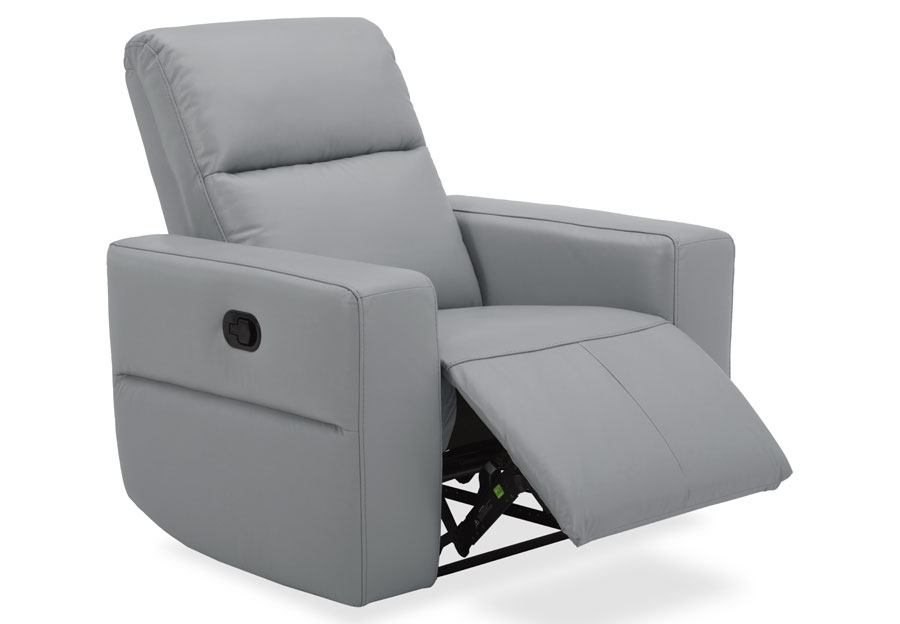 Kuka Relax Ave Light Grey Leather Match Manual Recliner