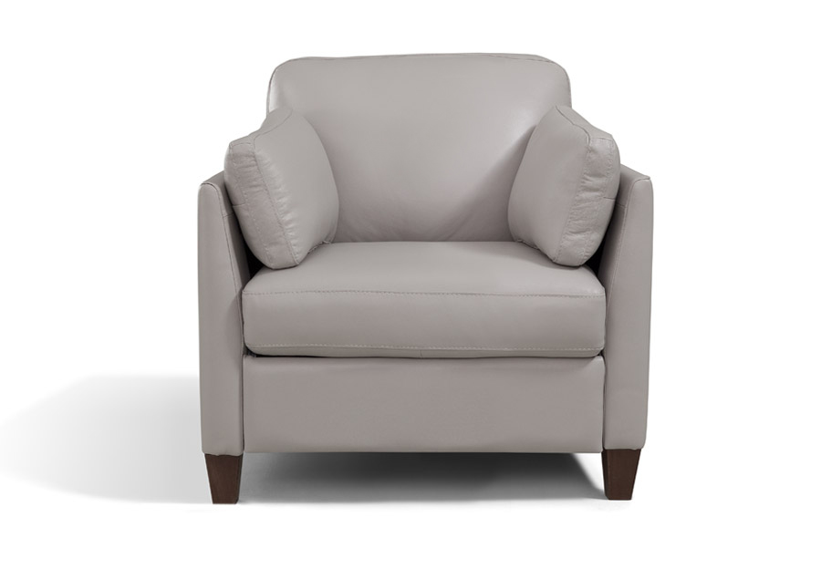 Besofa Leda Light Grey Leather Arm Chair