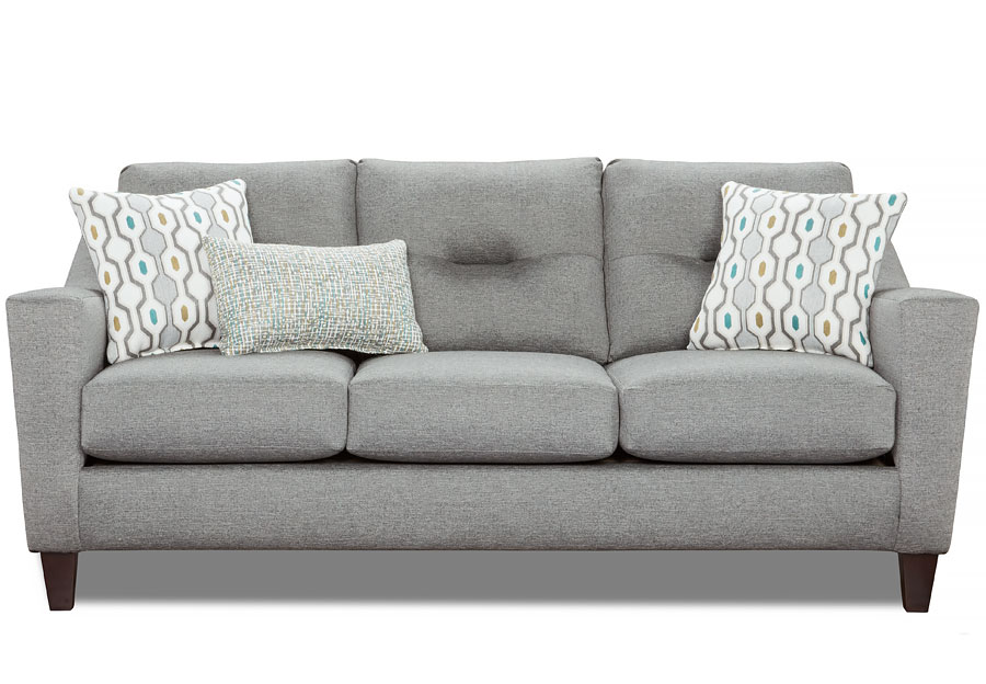 Fusion Max Pepper Sofa with Armstrong Pool and Galaxy Pool Pillows