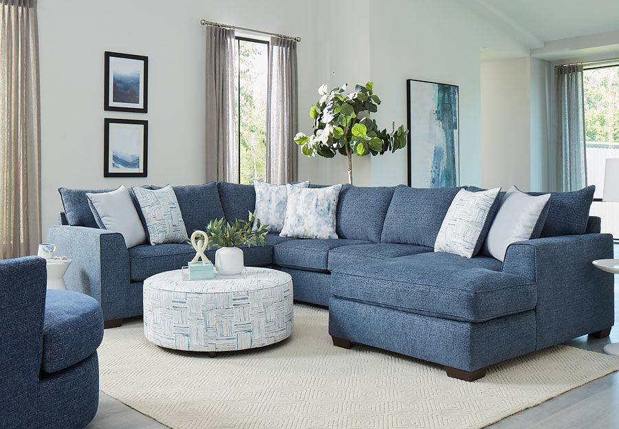 Behold Home Navel Navy 3 Piece Sectional