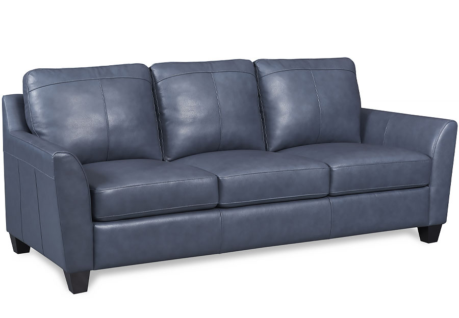 Leather Italia Keenan Blue Leather Match Sofa