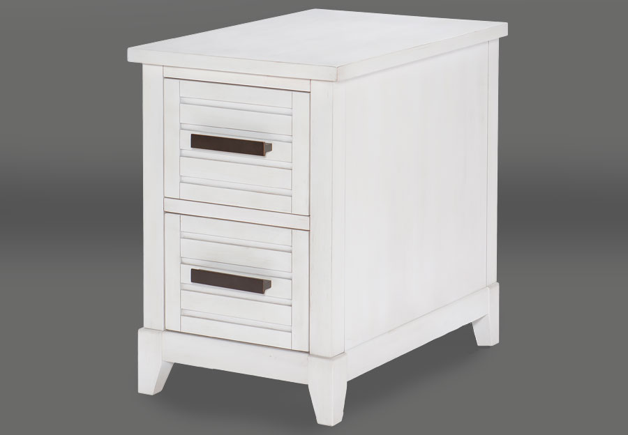 Legacy Edgewater White Two Drawer Chairside Table