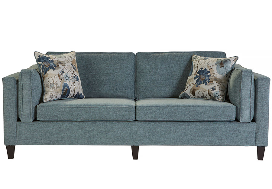 Hughes Titan Cruise Sofa with Delightful Azure Pillows