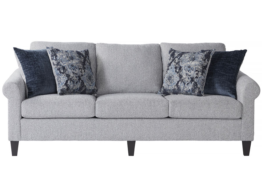 Hughes Bravo Pepper Sofa with Sapphire and Exotic Jean Pillows