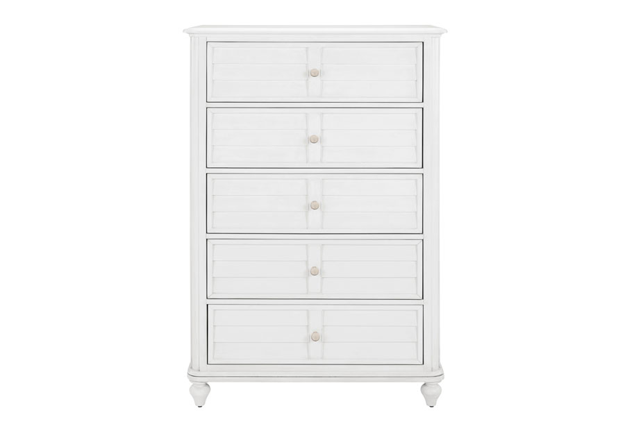 Powell Naples White Five-Drawer Chest