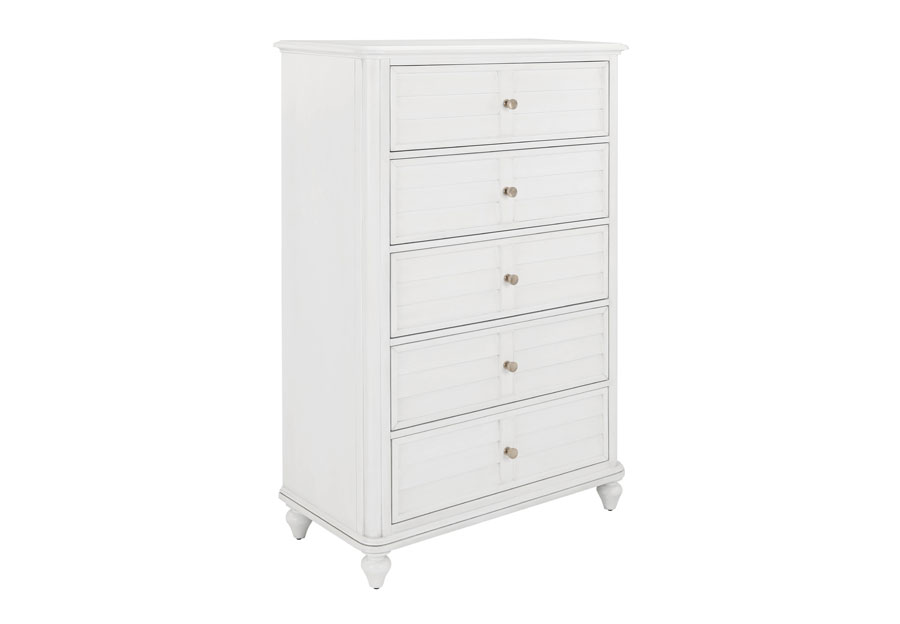 Powell Naples White Five-Drawer Chest