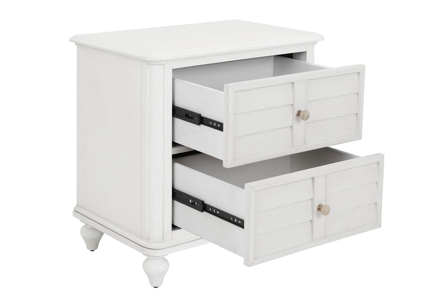 Powell Naples White Two-Drawer Nightstand