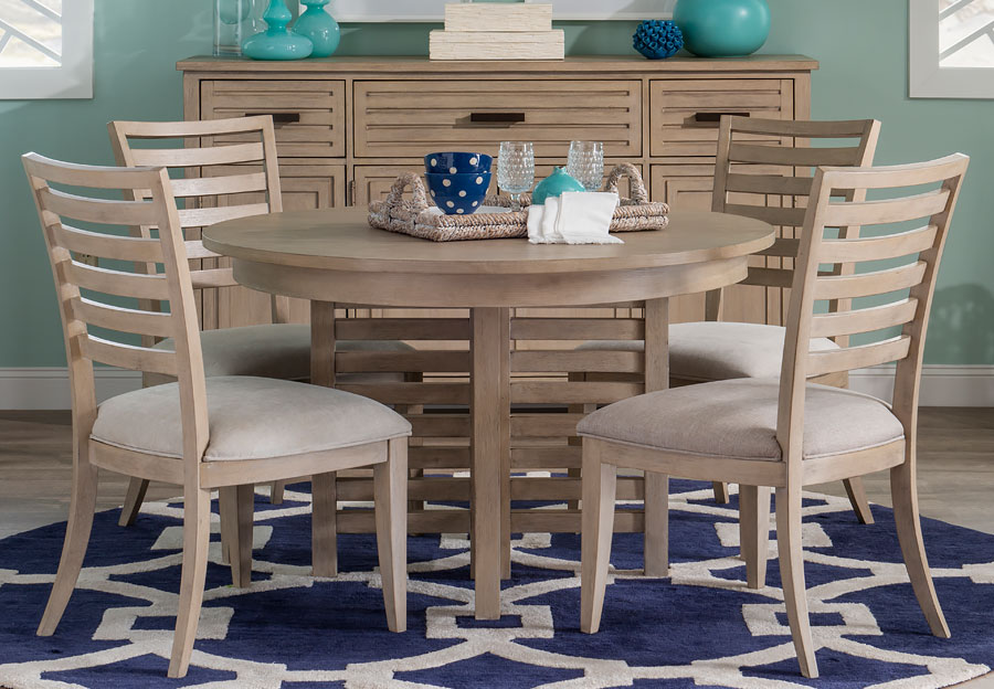 Legacy Edgewater Natural Round Dining Table with Four Side Chairs
