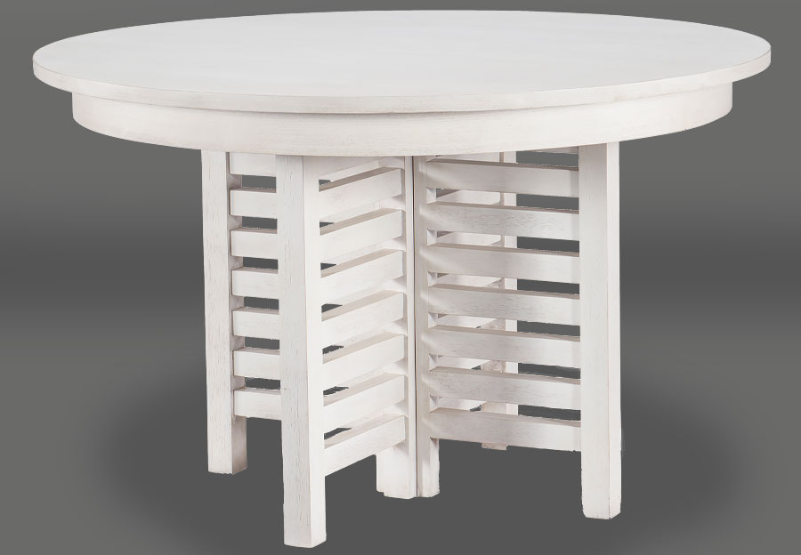 Legacy Edgewater White Round Dining Table with Four Chairs