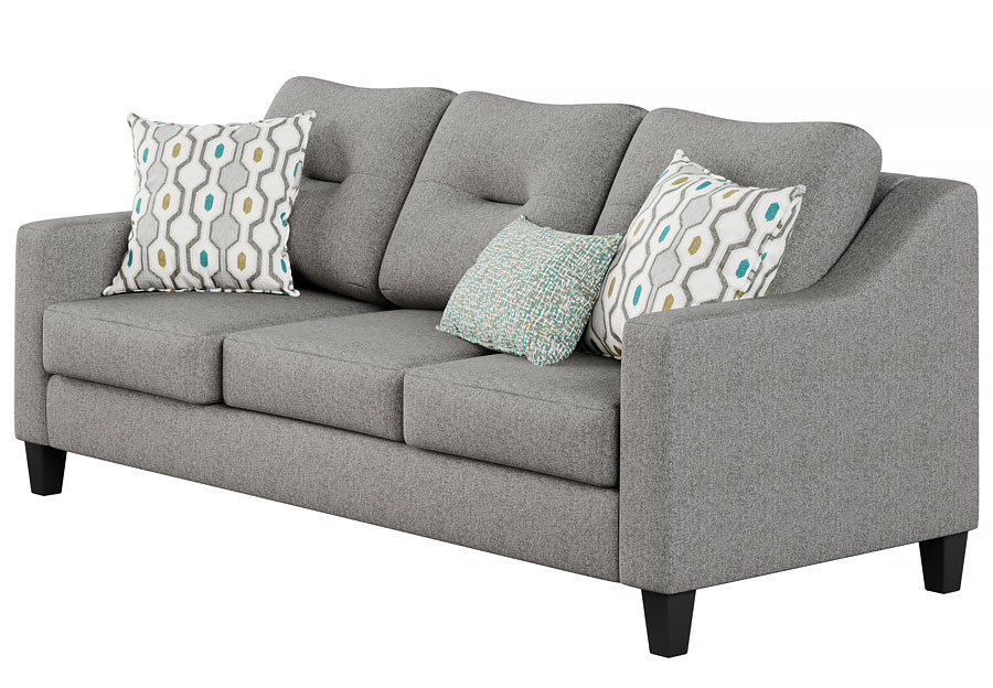 Fusion Max Pepper Sofa and Loveseat with Armstrong Pool and Galaxy Pool Pillows