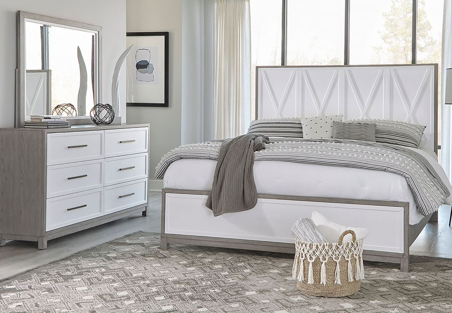 Vegas 7 Pc White Colors,White Queen Bedroom Set With Dresser, Mirror, 3 Pc  Queen Panel Bed, Nightstand