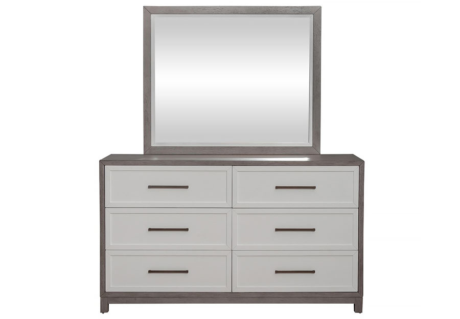 Liberty Furniture Palmetto Heights Queen Bed, Dresser, and Mirror