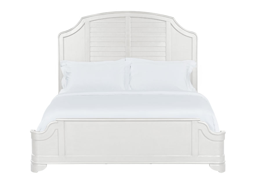 Powell Naples White King Panel Bed