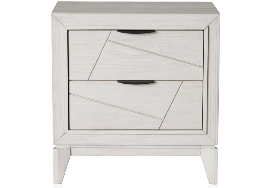 Elements Artis White Two Drawer Nightstand