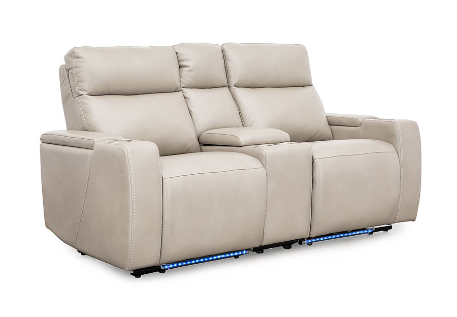 Cheers Lonzo Transformer Oyster Dual Power Reclining Console Loveseat