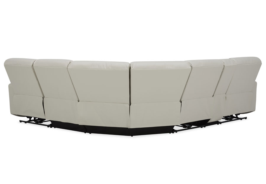 Kuka Relax Ave Light Grey Leather Match Two Seat Dual Power Reclining Sectional with Storage Console