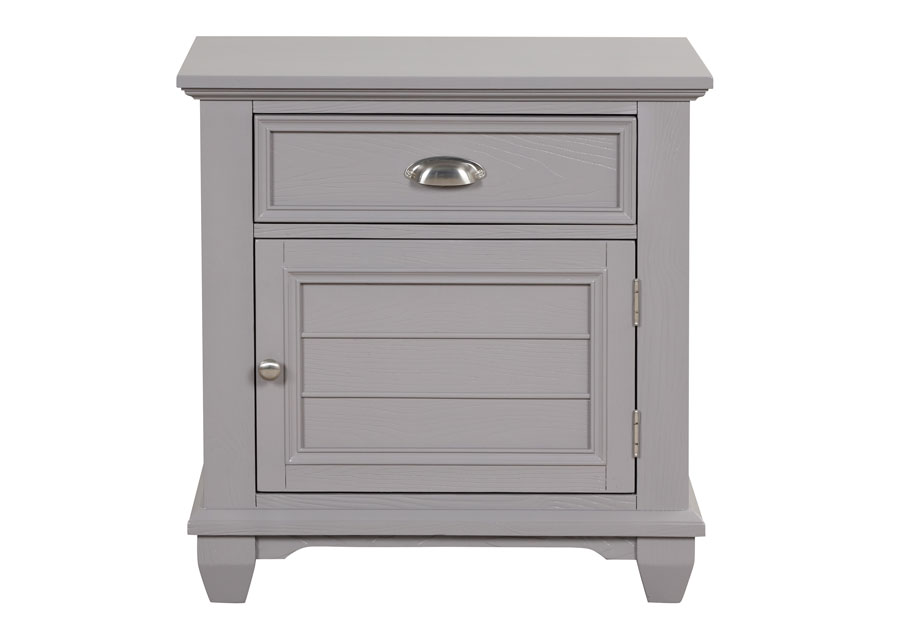 New Classic Jamestown Grey One Drawer One Door Nightstand