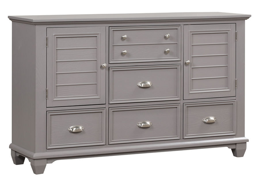 New Classic Jamestown Grey Five Drawer Two Door Dresser