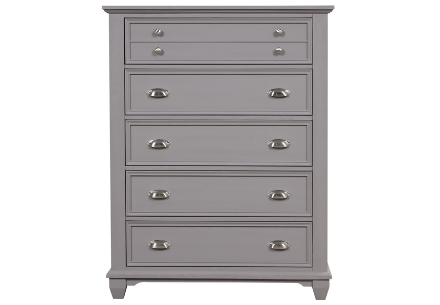 New Classic Jamestown Grey Five Drawer Chest