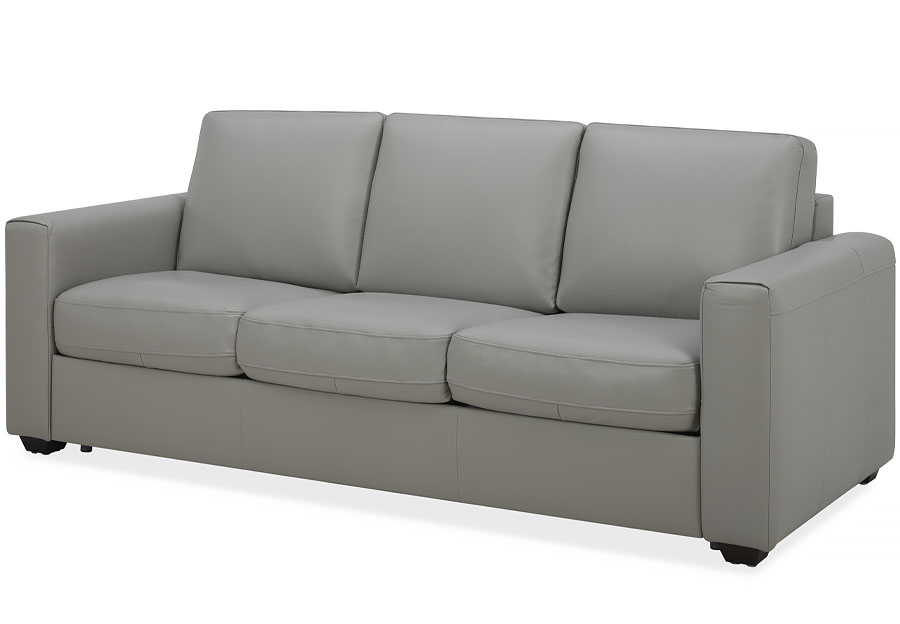 Kuka Aldon Light Grey Leather Sofa